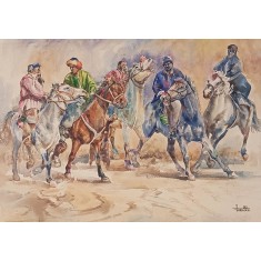 Farrukh Naseem, 21 x 29 Inch, Watercolor on Paper, Figurative Painting, AC-FN-129